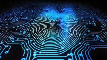 digital fingerprint biometrics identification concept animation - Powered by Adobe
