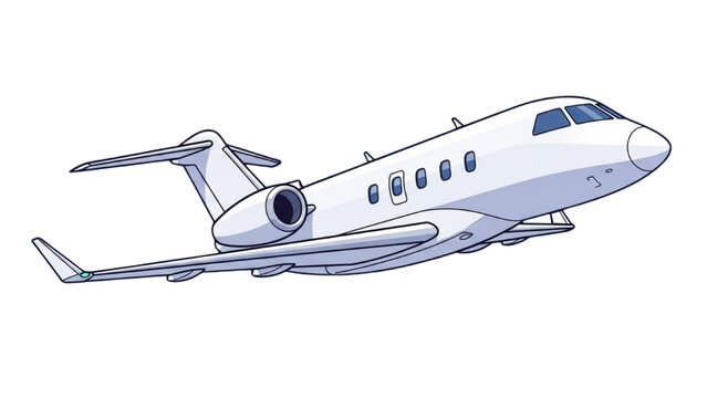 Sleek Private Jet Illustration Symbolizing Luxury Executive Travel and Business Efficiency