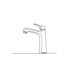 Single-handle sink faucet in black and white line art style