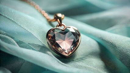 heart alexandrite pendant placed on fabric