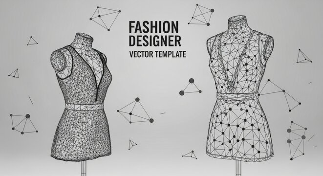 Abstract Digital Mesh Art Mannequin For Fashion Design Workshop - Powered by Adobe