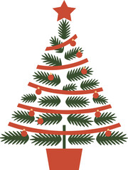 Fototapeta premium Festive Minimalist Christmas Tree | Modern Holiday Decoration Art