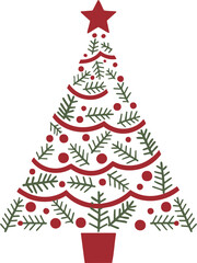 Festive Minimalist Christmas Tree | Modern Holiday Decoration Art