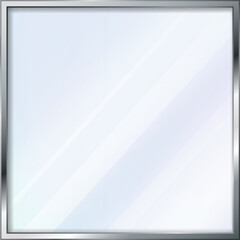 Obraz premium Empty clear glass window with chrome frame