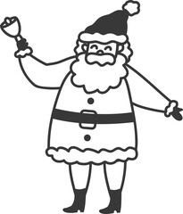 Obraz premium Santa Claus ringing bell celebrating Christmas holiday season