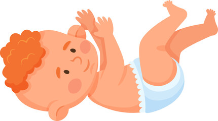 Baby playing on back with arms up