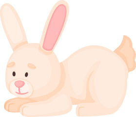 Rabbit character lying down cute animal design