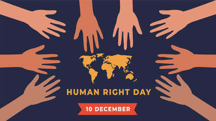 Human right day flyer illustration