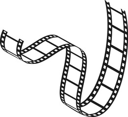 Film strip swirling representing cinema and entertainment concept