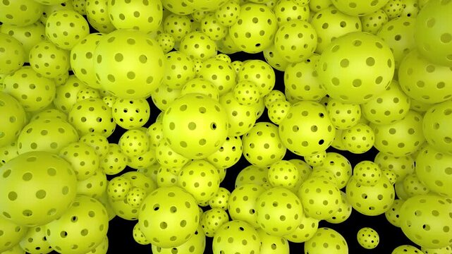 A 3D rendered Pickleball video transition is provided with a transparent alpha channel for effortless drag-and-drop use