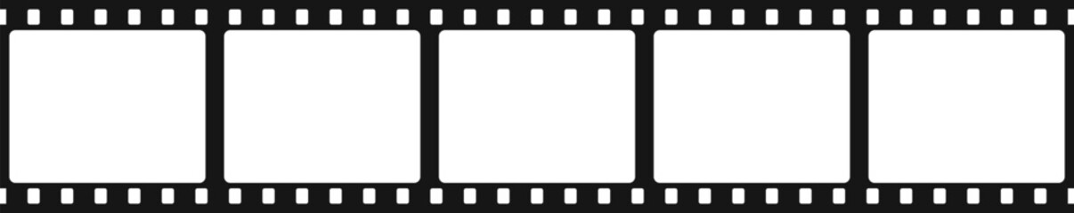Film strip frames blank negative horizontal layout