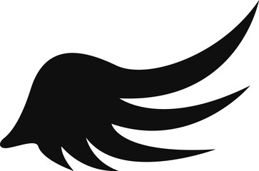 Black abstract wing icon flying heaven concept