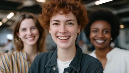 Startup female founder and creative director celebrating small milestone with team in modern office, tears of joy and laughter evident — concept of entrepreneurial emotional leadership, creative