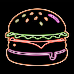 Minimal Line Art Burger Layers