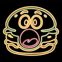 Shocked Burger Character Outline