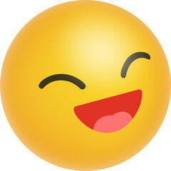 Yellow laughing emoji showing cheerful emotion and humor