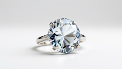 Closeup Silver Ring with Oval Gemstone