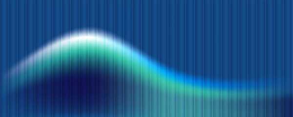 Glass gradient texture with teal and navy ripple pattern and smooth light distortion. Wavy abstract flow, futuristic blur effect, reeded vertical displacement.