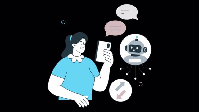 Ai Communication  Animation Alpha channel Transparent Background.