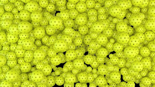 A 3D rendered Pickleball video transition is provided with a transparent alpha channel for effortless drag-and-drop use