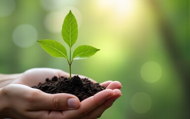 Healthcare hospital sustainability. Planting seedling promotes healthcare and sustainability in hospital environment. High quality