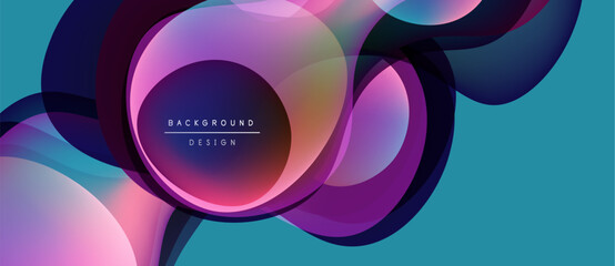 Abstract fluid shapes overlap, creating vibrant color gradients. Background features text background design. Modern, dynamic composition.