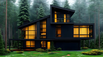 Modern house with garage