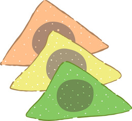 Nama yatsuhashi Japanese cinnamon mochi illustration