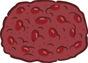 Ohagi Japanese red bean rice cake illustration