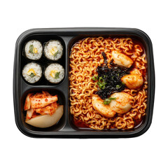 A Culinary Symphony: A meticulously arranged platter showcasing a vibrant assortment of Korean cuisine, a visual and gustatory feast