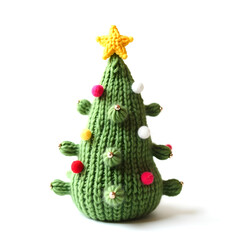 Decorated Christmas tree with ornaments, a star, and gifts for a festive holiday celebration
