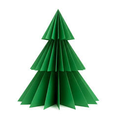 Green abstract origami Christmas tree vector illustration for the season's greeting card design