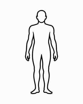 Outline of a Human Body, Showing Frontal View Silhouette