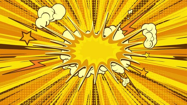 Comic explosion with speech bubble and comic pop art background