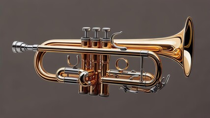 Naklejka premium trumpet isolated on black