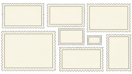 Blank Stamp Collection Vintage Postage Design Elements for Creative Projects
