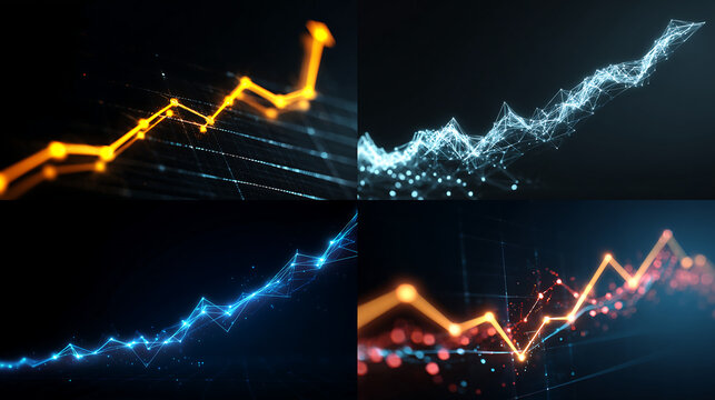 Blue abstract lightning ECG heartbeat digital background