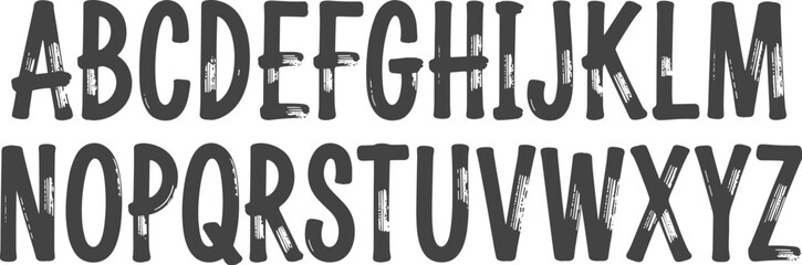 Hand Drawn Brush Stroke Alphabet Letters vector illustration