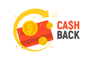 Cashback money arrow 3d icon. Bonus banner gold cash back offer label background icon