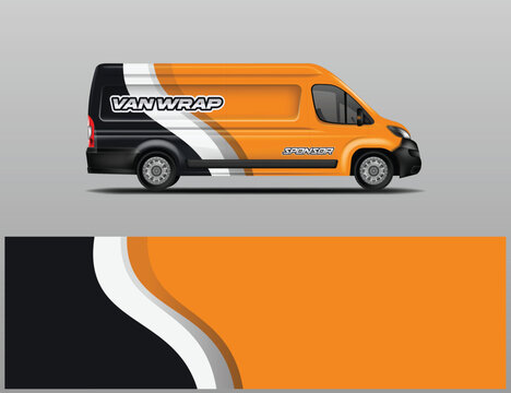 Van wrap vector design background