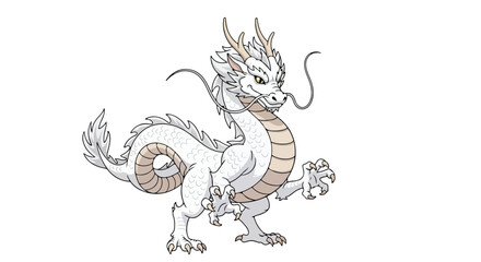 Fototapeta premium White Chinese Dragon Mascot