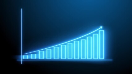 growing business success graph with animated video background financial market technology data progress - Powered by Adobe