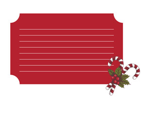 Festive Red Gift Tag with Holiday Decorations