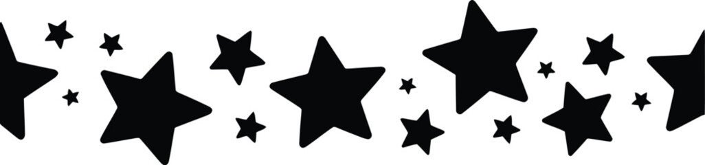 Obraz premium Black star border pattern on white background stars
