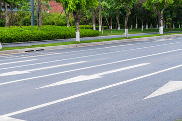 Asphalt road for motor vehicles