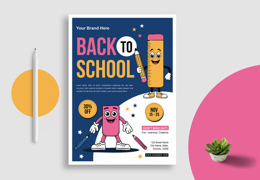 Colorful Back To School Flyer Template Layout