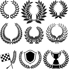 Set of Laurel Wreaths