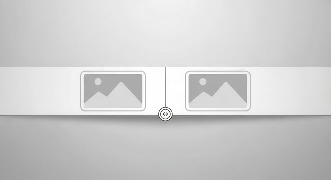 Interface element displays placeholder image slots separated by a movable control