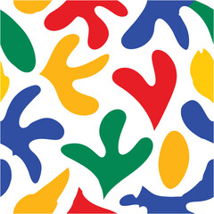 Hand-Drawn Colorful Matisse Pattern Abstract Design Vector