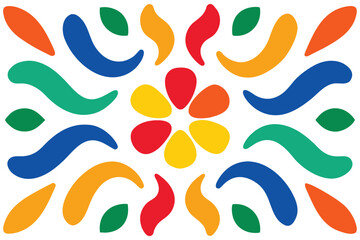 Fototapeta premium Hand-Drawn Colorful Matisse Pattern Abstract Design Vector